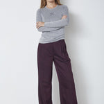 MannyCC Lurex Emb L/S Tee - Silver - Co'couture