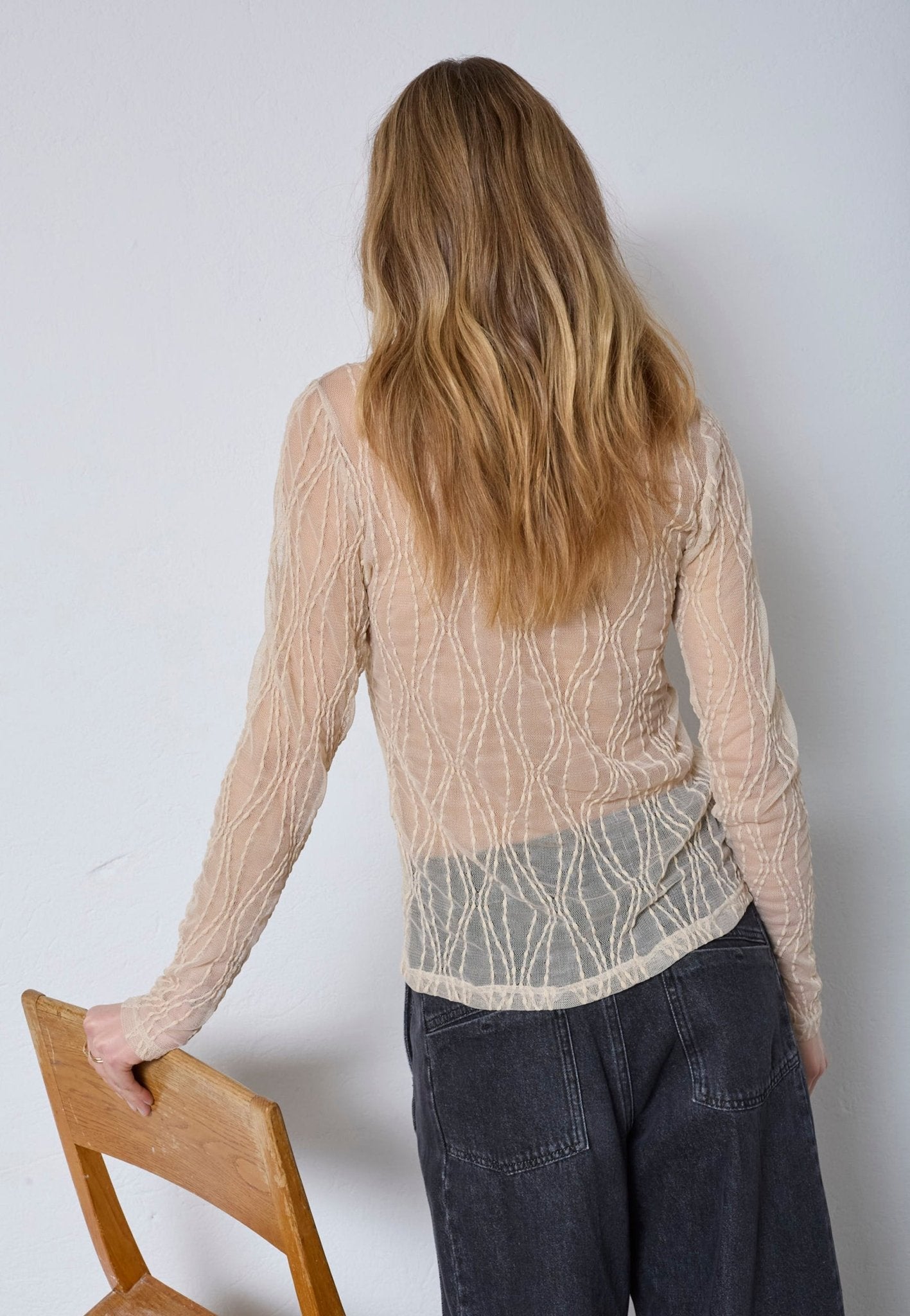 MarcyCC Mesh O - blouse - Bone - Co'couture