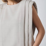 MavaCC Padded Pleat Top - Bone - Co'couture