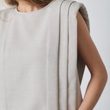 MavaCC Padded Pleat Top - Bone - Co'couture