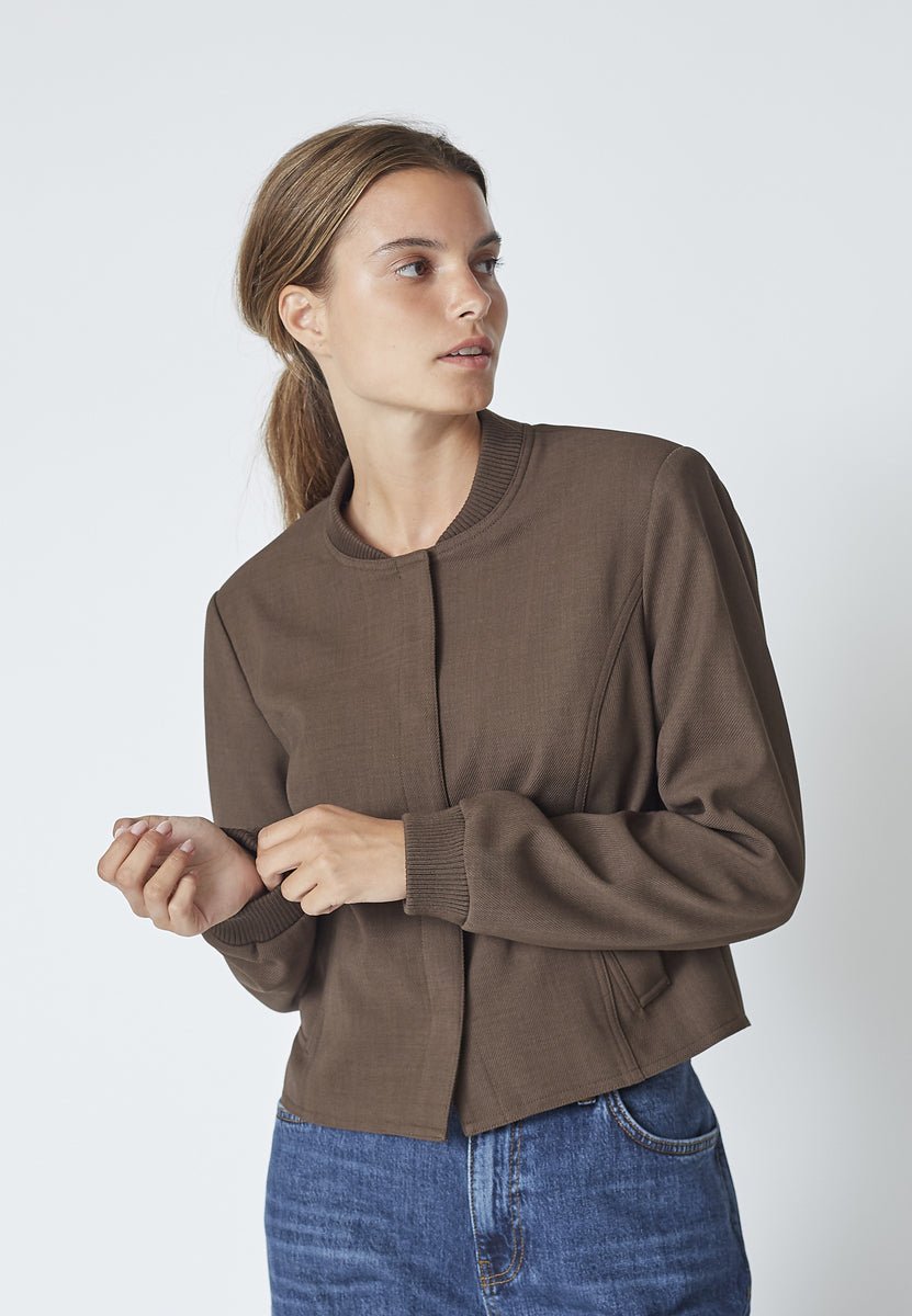 New BostonCC Crop Jacket - Walnut - Co'couture