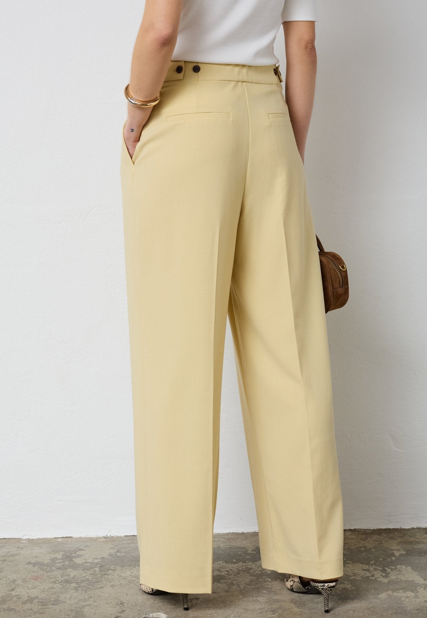 NilanCC Pleat Pant - PaleYellow - Co'couture