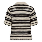 OdetteCC Stripe SS Cardigan - OffWhite - Black - Co'couture