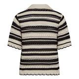 OdetteCC Stripe SS Cardigan - OffWhite - Black - Co'couture