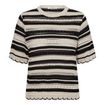 OdetteCC Stripe SS O - Knit - OffWhite - Black - Co'couture