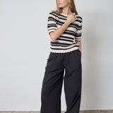 OdetteCC Stripe SS O - Knit - OffWhite - Black - Co'couture