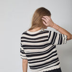 OdetteCC Stripe SS O - Knit - OffWhite - Black - Co'couture