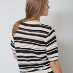 OdetteCC Stripe SS O - Knit - OffWhite - Black - Co'couture