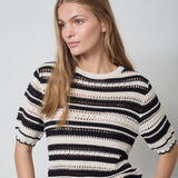 OdetteCC Stripe SS O - Knit - OffWhite - Black - Co'couture