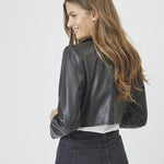 PhoebeCC Leather Crop Blazer - Black - Co'couture