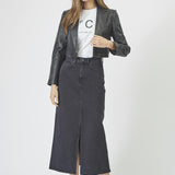 PhoebeCC Leather Crop Blazer - Black - Co'couture