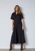 PoppyCC Emb Pleat Dress - Black