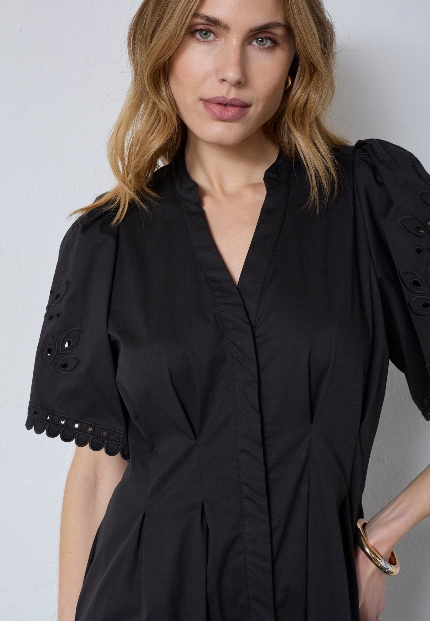 PoppyCC Emb Pleat Dress - Black - Co'couture