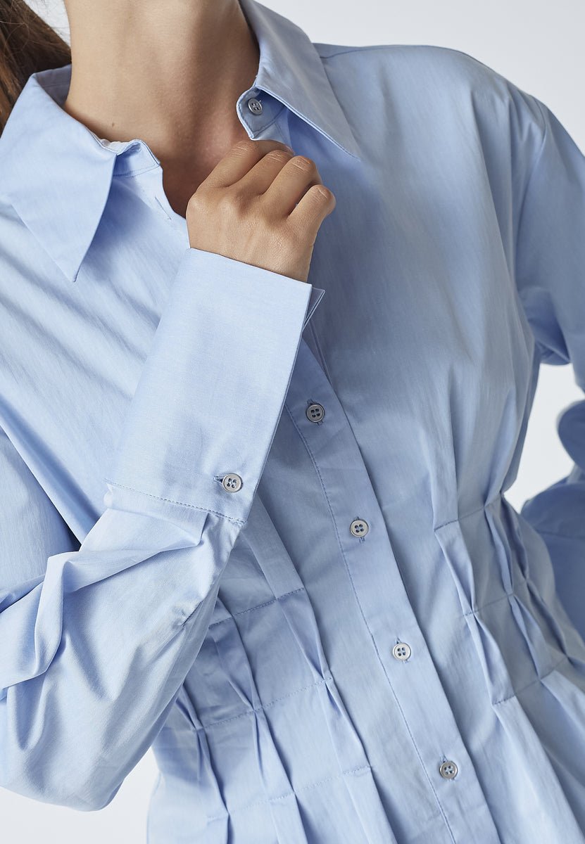 PoppyCC Pleat Waist Shirt - Pale Blue - Co'couture