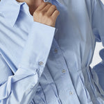 PoppyCC Pleat Waist Shirt - Pale Blue - Co'couture