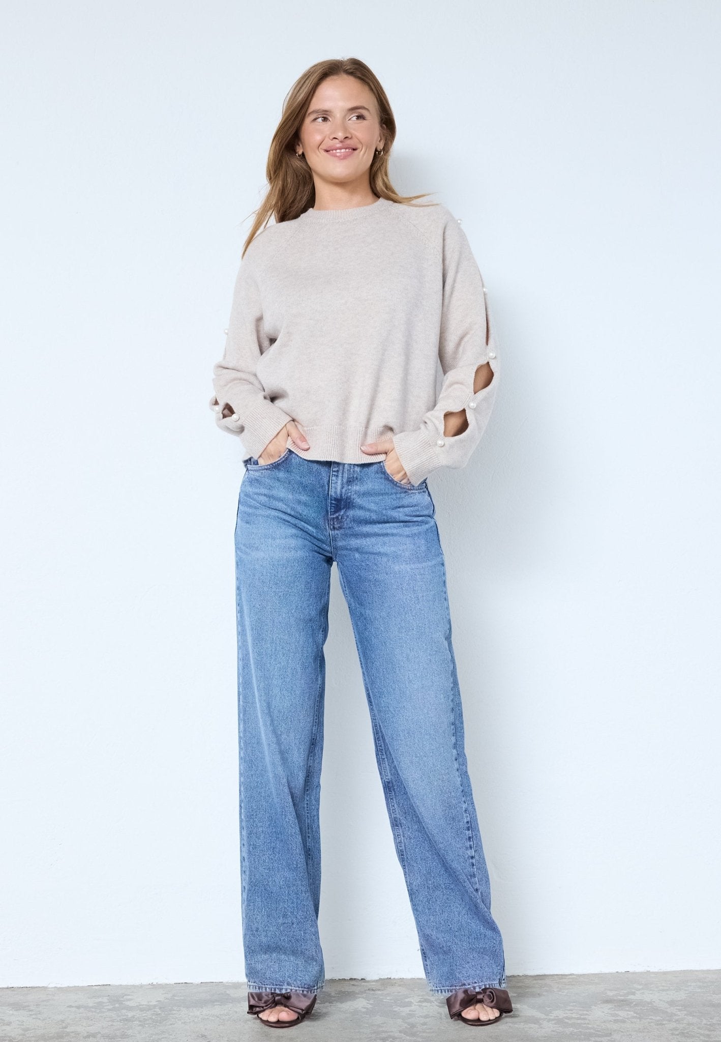 RowanCC Pearl Sleeve Knit - Bone - Co'couture