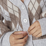 RowCC Check Cardigan - Walnut - Co'couture