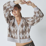 RowCC Check Cardigan - Walnut - Co'couture