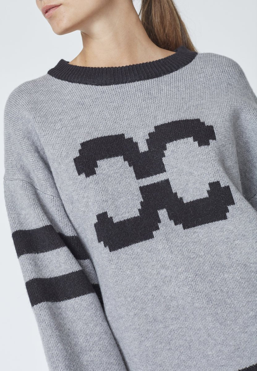 RowCC Coco Logo Knit - Light Grey - Co'couture