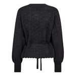 RowCC Pointelle Tie Cardigan - Dark Grey - Co'couture