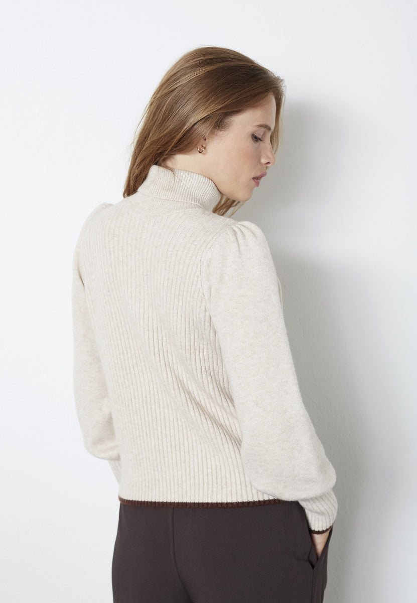 RowCC Puff Rib Roll Neck - Creme - Co'couture
