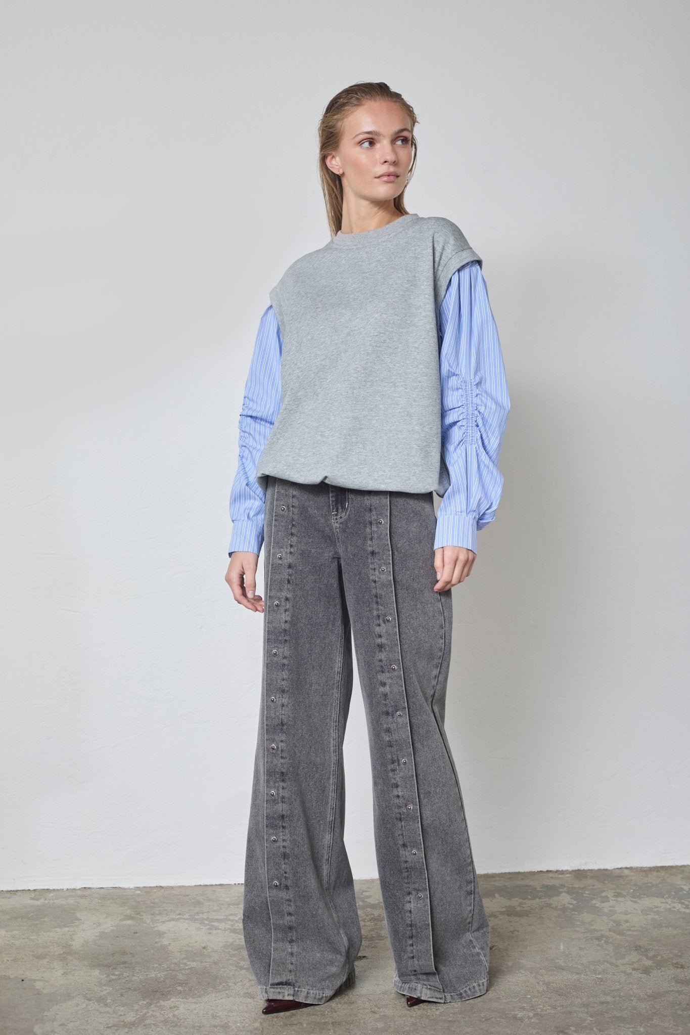 SabinaCC Mix Shirt Sweat - Light Grey - Co'couture