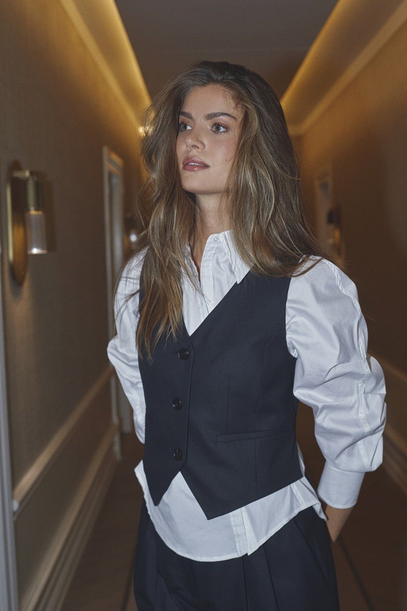 SibelleCC Open Back Vest - Black - Co'couture