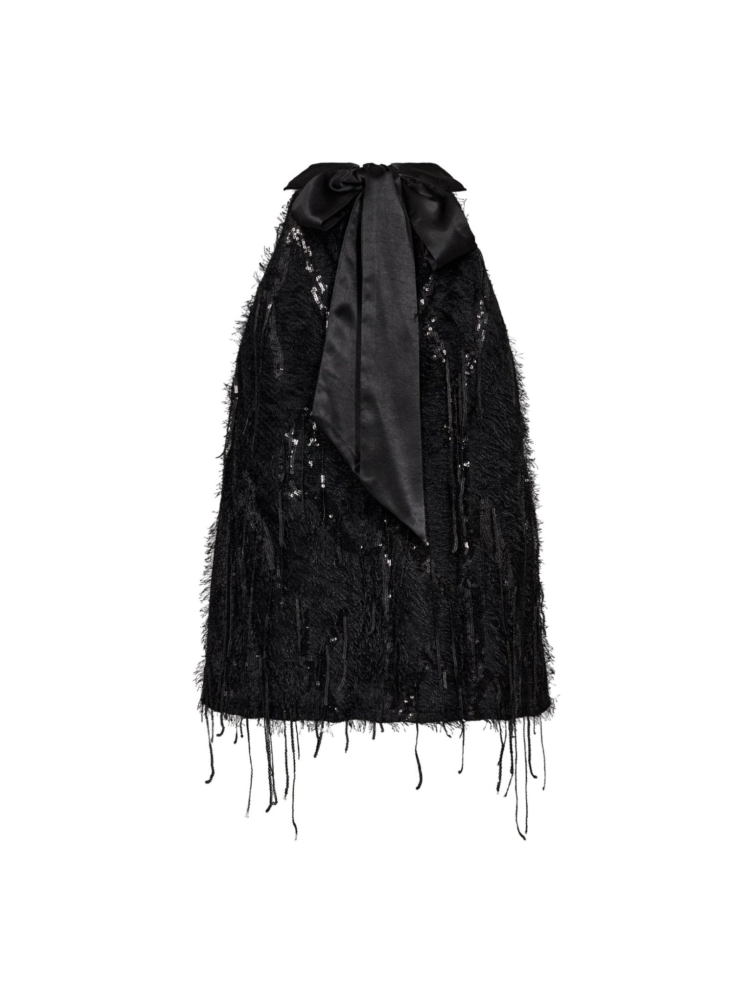 SillaCC Sequin Halter Top - Black - Co'couture