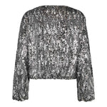 SophieCC Sequin Balloon Jacket - Silver - Co'couture