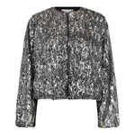 SophieCC Sequin Balloon Jacket - Silver - Co'couture