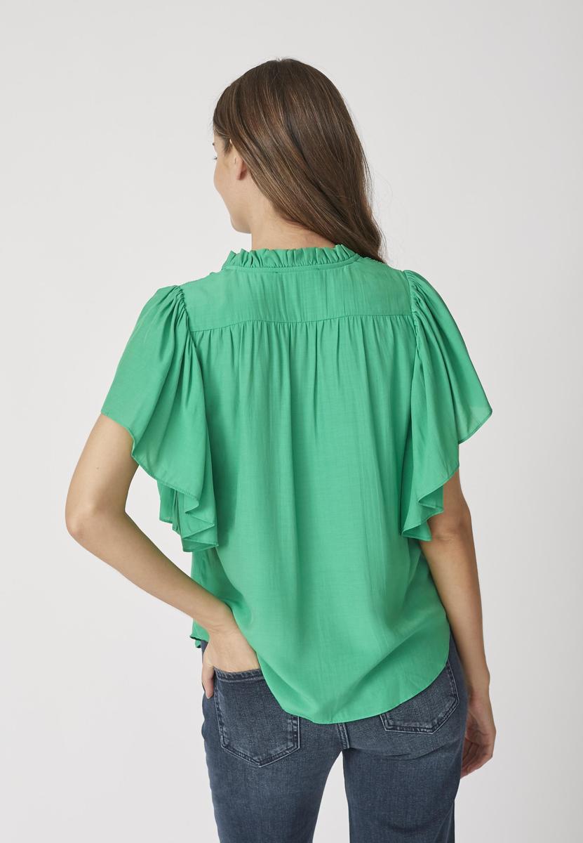 SunriseCC SS Frill Top - Green - Co'couture