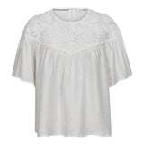 TassyCC Flower SS Blouse - White - Co'couture