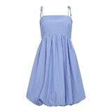 TeaCC Stripe Balloon Dress - Blue - Co'couture
