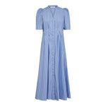 TeranCC Stripe Pleat Dress - Pale Blue - Co'couture