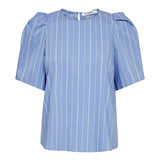 TeranCC Stripe SS Blouse - Pale Blue - Co'couture
