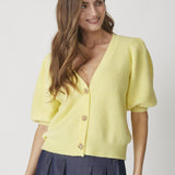 TheresaCC SS Cardigan - Pastel Yellow - Co'couture
