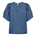 TillyCC Emb SS Blouse - Denim blue - Co'couture