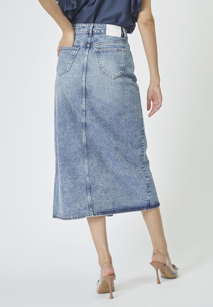 VikaCC Slit Denim Skirt - Denim blue - Co'couture
